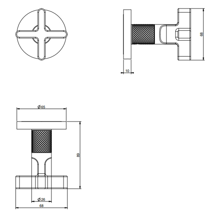 GESSI INCISO запорный кран для термостатического смесителя высокой производительности, резьба 3/4(внешняя часть), цвет: nero XL - Gidratop.ru изображение