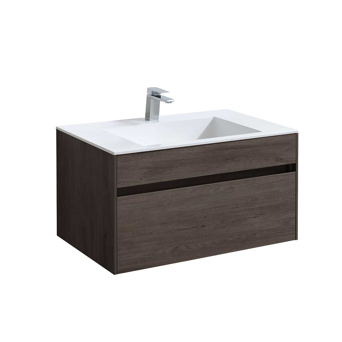 База под раковину Chiara 800 подвесная, 1 выкатной ящик soft-close, R.Oak - Gidratop.ru изображение