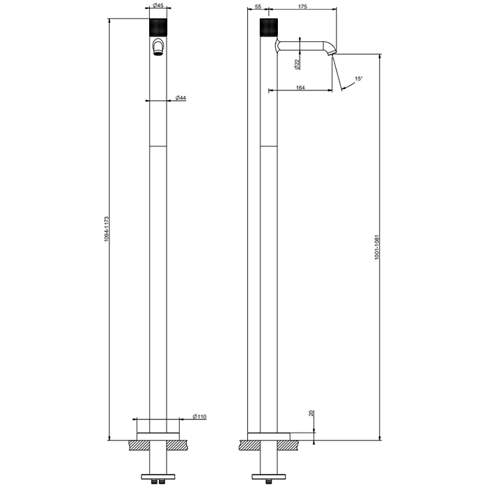 GESSI HABITO CESELLO смеситель для раковины напольный, однорычажный, цвет хром - Gidratop.ru изображение