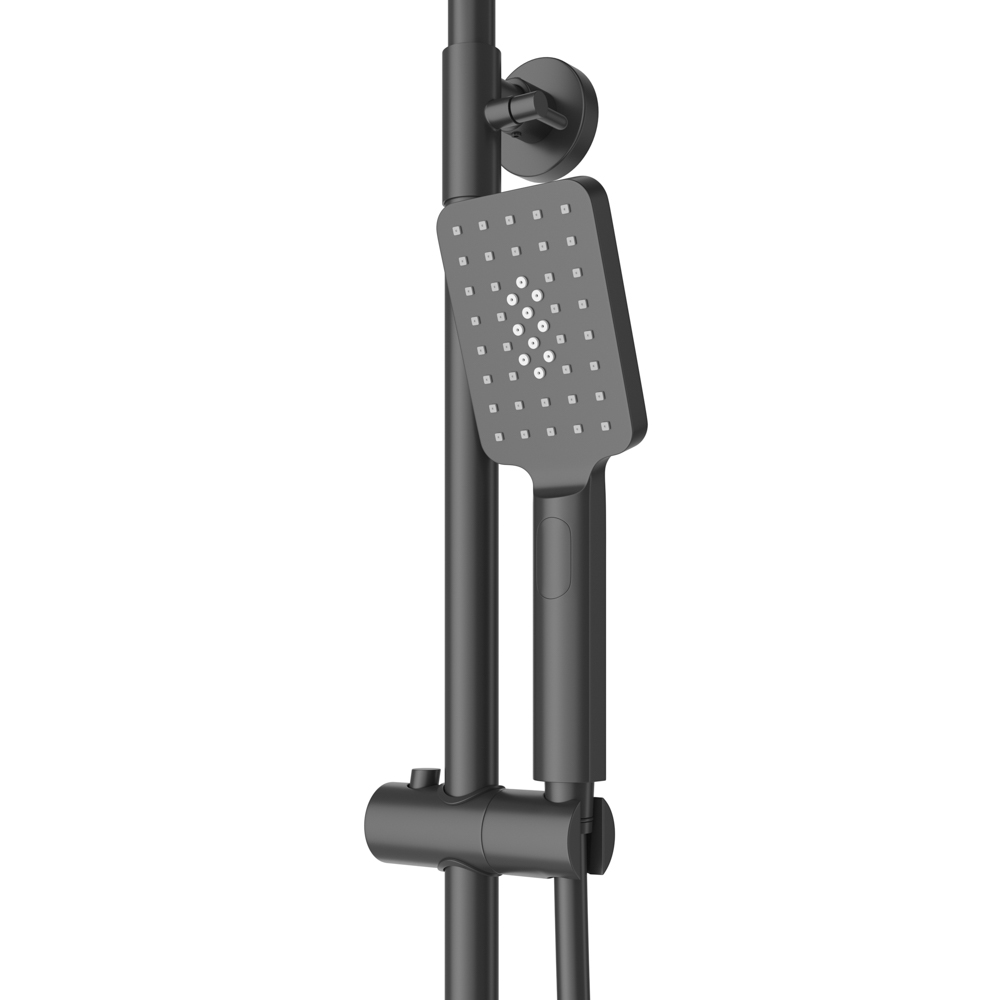 SLIDER-CD-NOP Душевая стойка со смесителем, черный матовый - Gidratop.ru изображение