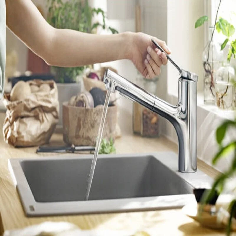 Смеситель Hansgrohe Zesis 74800800 M33 для кухонной мойки, с выдвижным изливом, под сталь - Gidratop.ru изображение