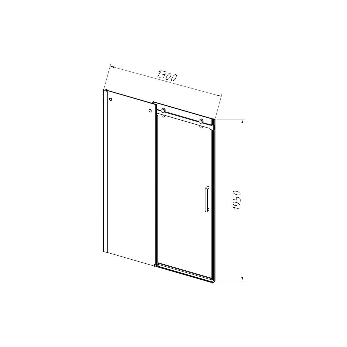 Душевая дверь Como-N VDS-4CN130CGB, 1300, черный, стекло тонированное - Gidratop.ru изображение