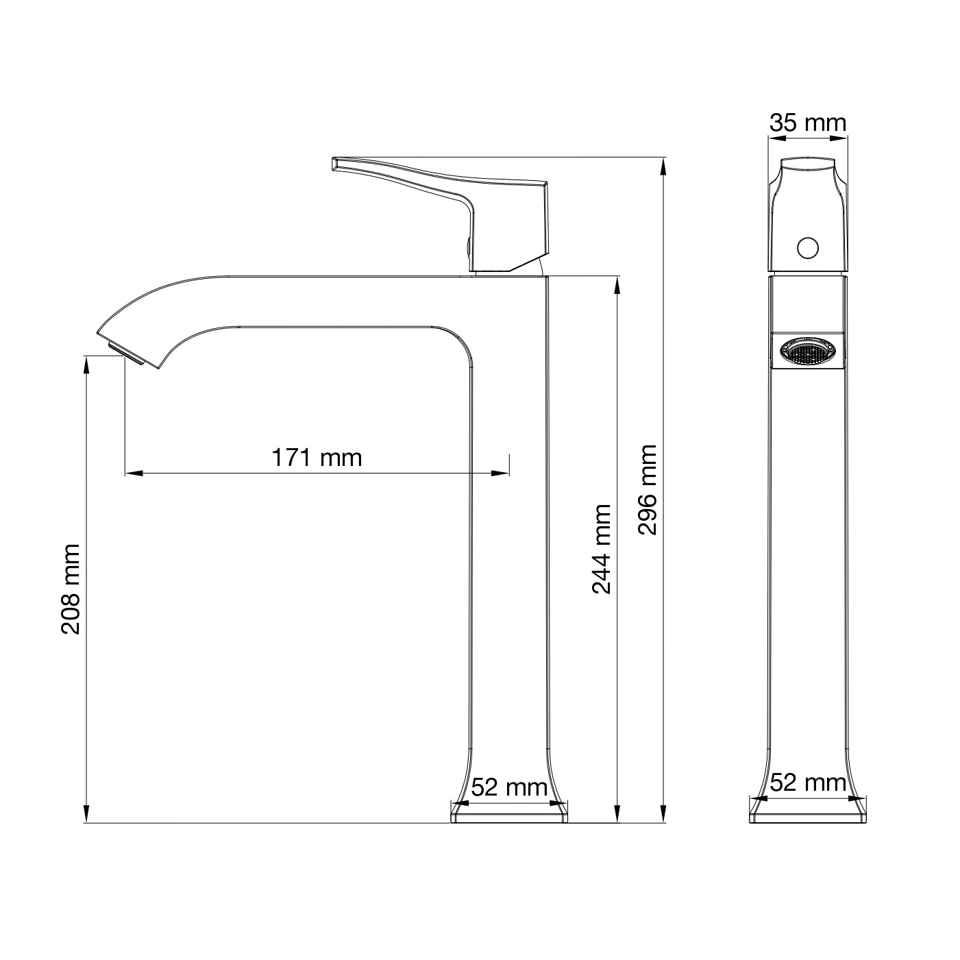 Смеситель для раковины высокий WONZON & WOGHAND FLEX, Черный матовый (WW-88019072-MB) - Gidratop.ru изображение