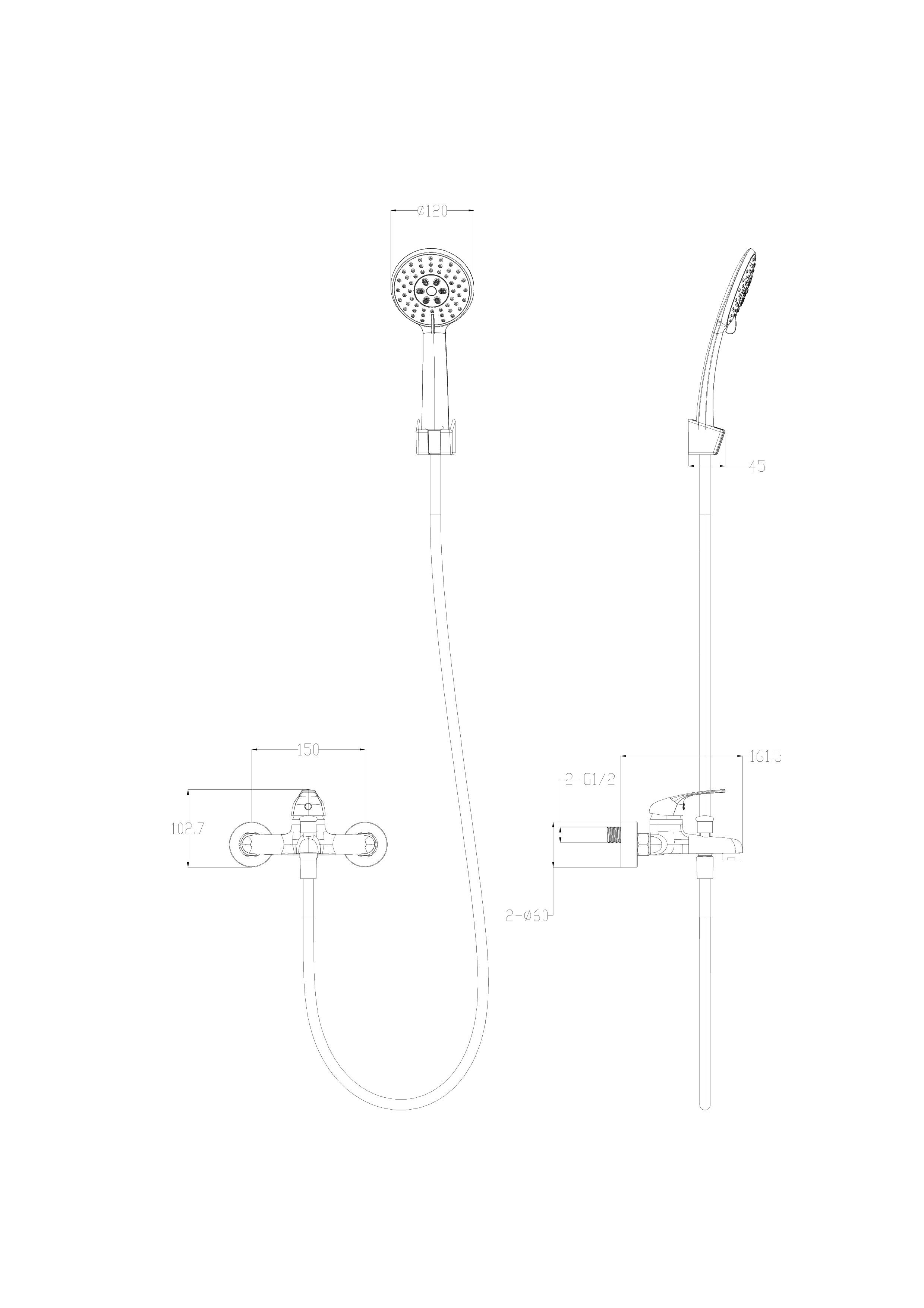 Смеситель для ванны с душем WONZON & WOGHAND, Темный графит (WW-4530-BGG) - Gidratop.ru изображение