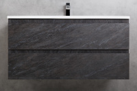 MOLVENO База под раковину подвесная с двумя выкатными ящиками, Antracite, 1000x500x500, MOLVENO-100-2C-SO-ANTR - Gidratop.ru изображение