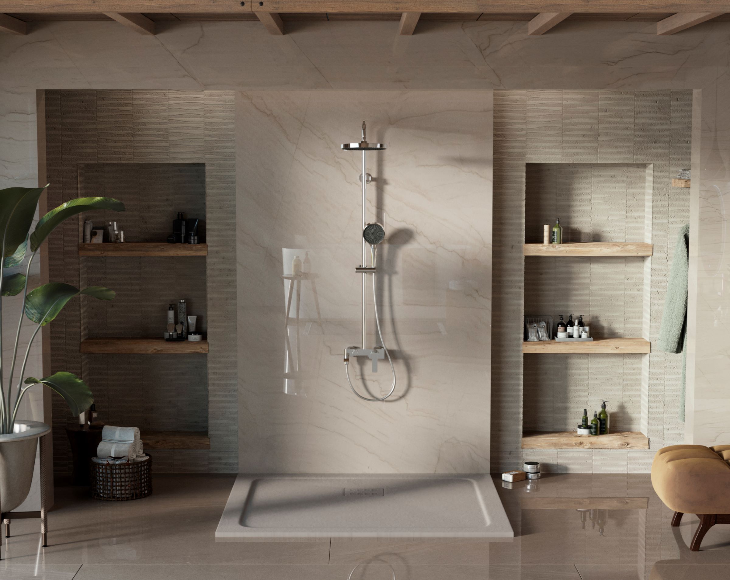 Душевая стойка VSFS-413CH с изливом, хром - Gidratop.ru изображение