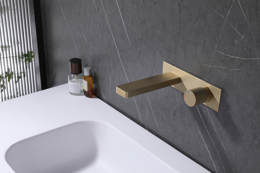 Смеситель ABBER Rund AF8712G для раковины скрытого монтажа, золото матовое - Gidratop.ru изображение