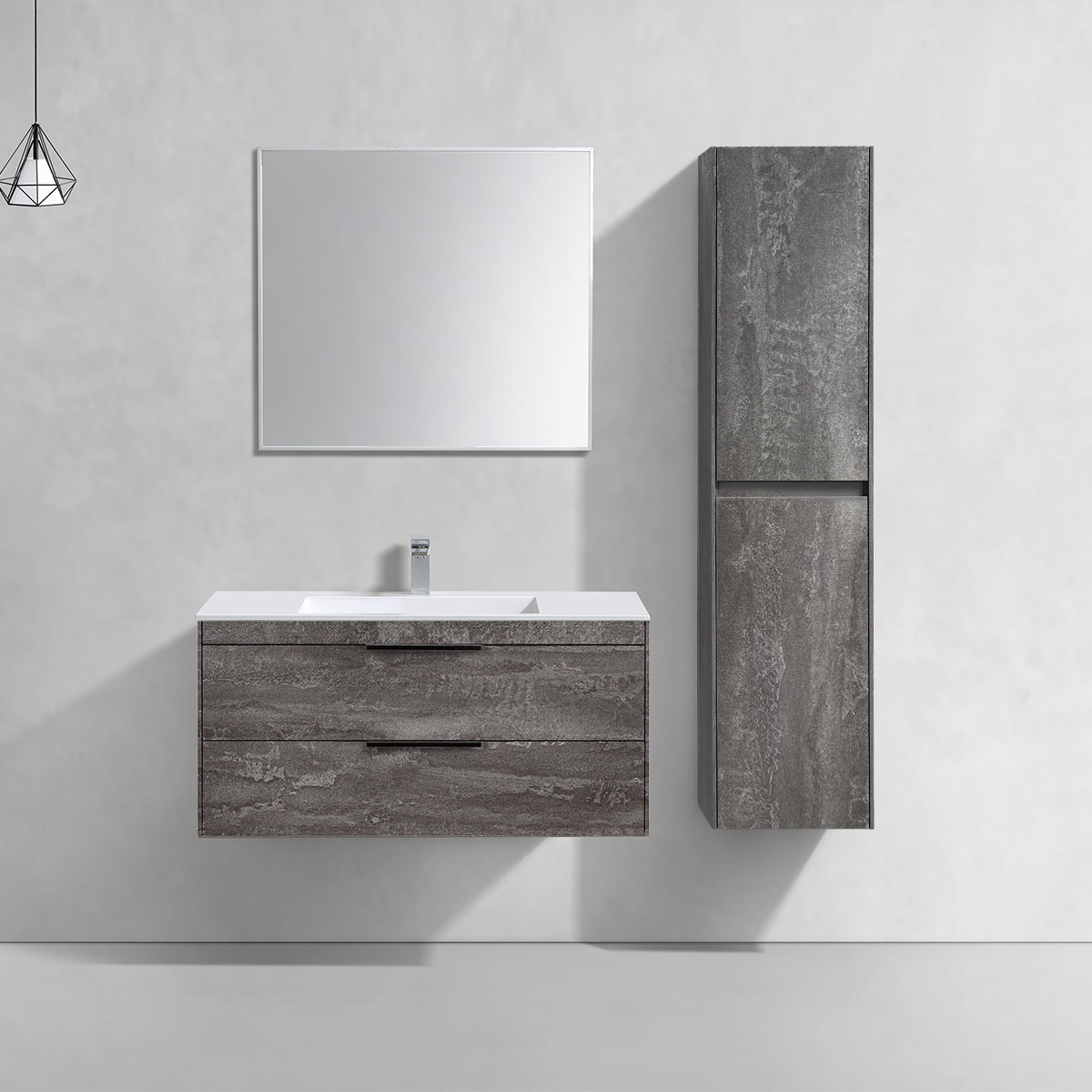 База под раковину Chiara 2D 1000 подвесная, 2 выкатных ящика soft-close, G.Stone - Gidratop.ru изображение