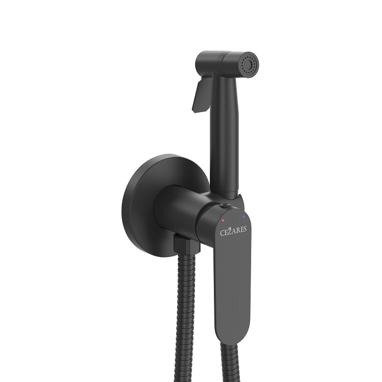 STYLUS-DIF-NOP Гигиенический душ со смесителем, черный матовый - Gidratop.ru изображение