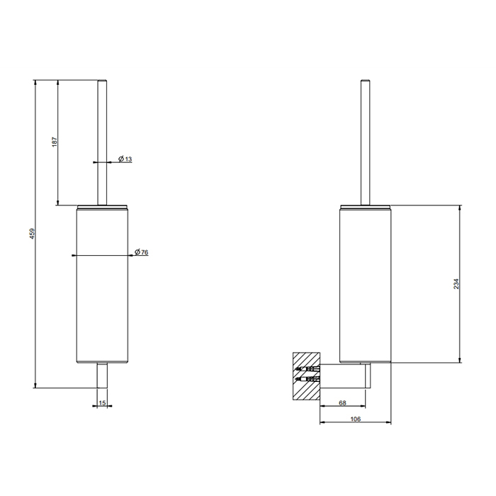 GESSI Origini ершик настенный черный/Black Metal Brushed PVD - Gidratop.ru изображение
