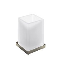 Colombo Look Стакан настольный, цвет: PVD нержавеющая сталь/матовое стекло - Gidratop.ru изображение