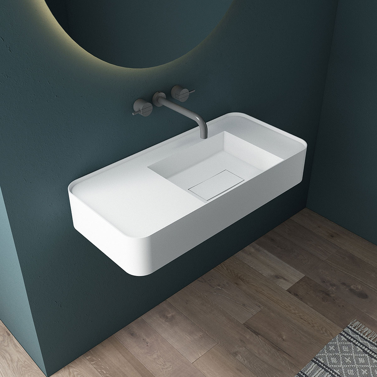 Раковина из искусственного камня Vincea VWB-6S412MW, 1200*400*150, подвесная, цвет белый матовый - Gidratop.ru изображение
