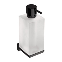Colombo Look Дозатор для жидкого мыла подвесной, цвет: чёрный матовый/матовое стекло - Gidratop.ru изображение