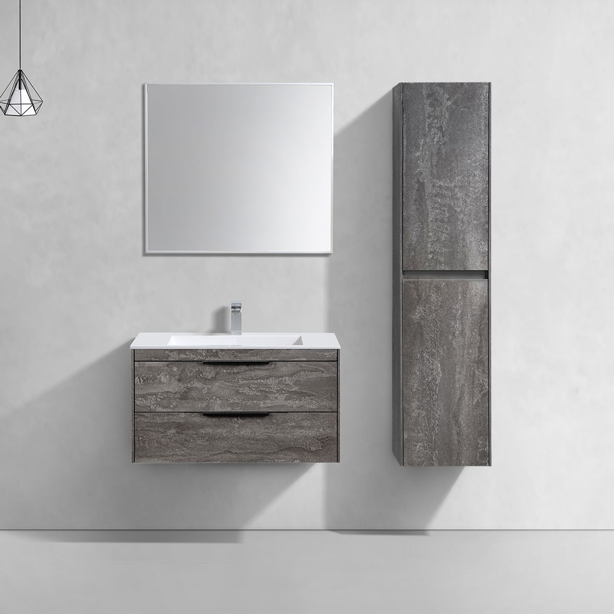 База под раковину Chiara 2D 800 подвесная, 2 выкатных ящика soft-close, G.Stone - Gidratop.ru изображение