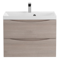 MARINO База под раковину подвесная с двумя выкатными ящиками, Rovere Grigio, 600x450x500, MARINO-600-2C-SO-RG-P - Gidratop.ru изображение