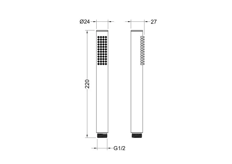 Душевая лейка Aquatek Европа AQ2002BG, 2.4 см, 1 режим струи, золото шлифованное - Gidratop.ru изображение