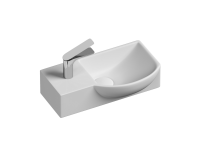 Умывальник подвесной прямоугольный  с крепежом (чаша справа, отверстие под смеситель слева) Element 400x220x120мм