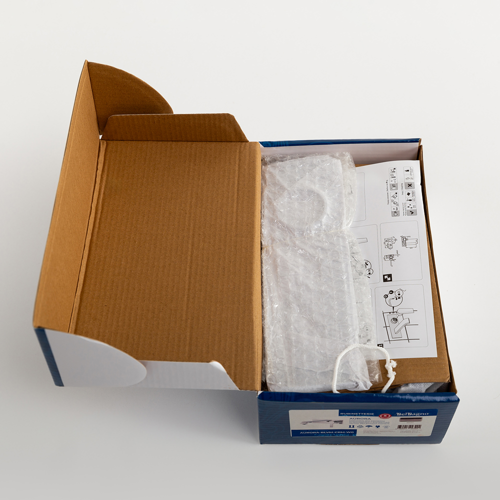 AURORA Смеситель для раковины встраиваемый с внутренней частью, без донного клапана, хром AURORA-BLVM-CRM-W0 - Gidratop.ru изображение