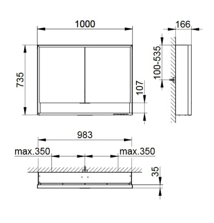 Зеркальный шкаф Keuco Royal Lumos 14304 171301 100 x 16.5 x 73.5 см с подсветкой - Gidratop.ru изображение