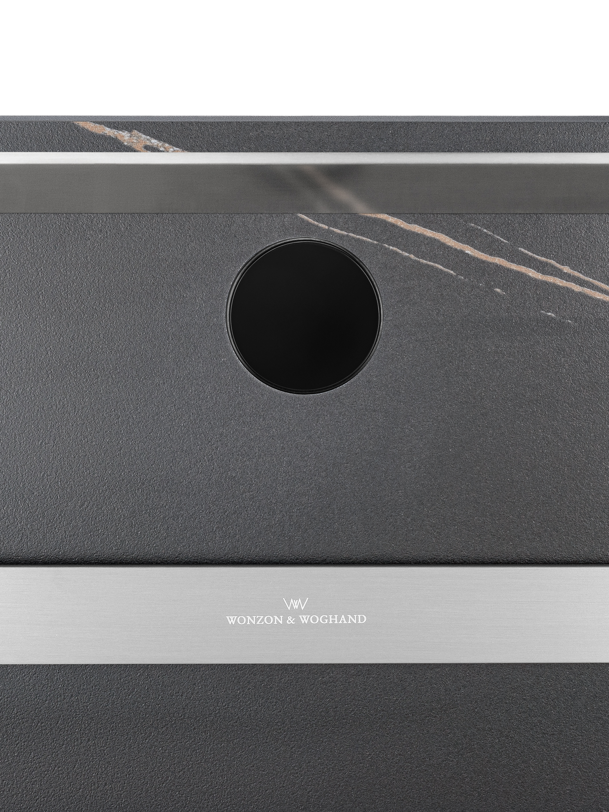 Полотенцесушитель электрический с каменной плитой Черный мрамор WONZON & WOGHAND STUTTGART, Брашированный никель (WW-A504-BR) - Gidratop.ru изображение