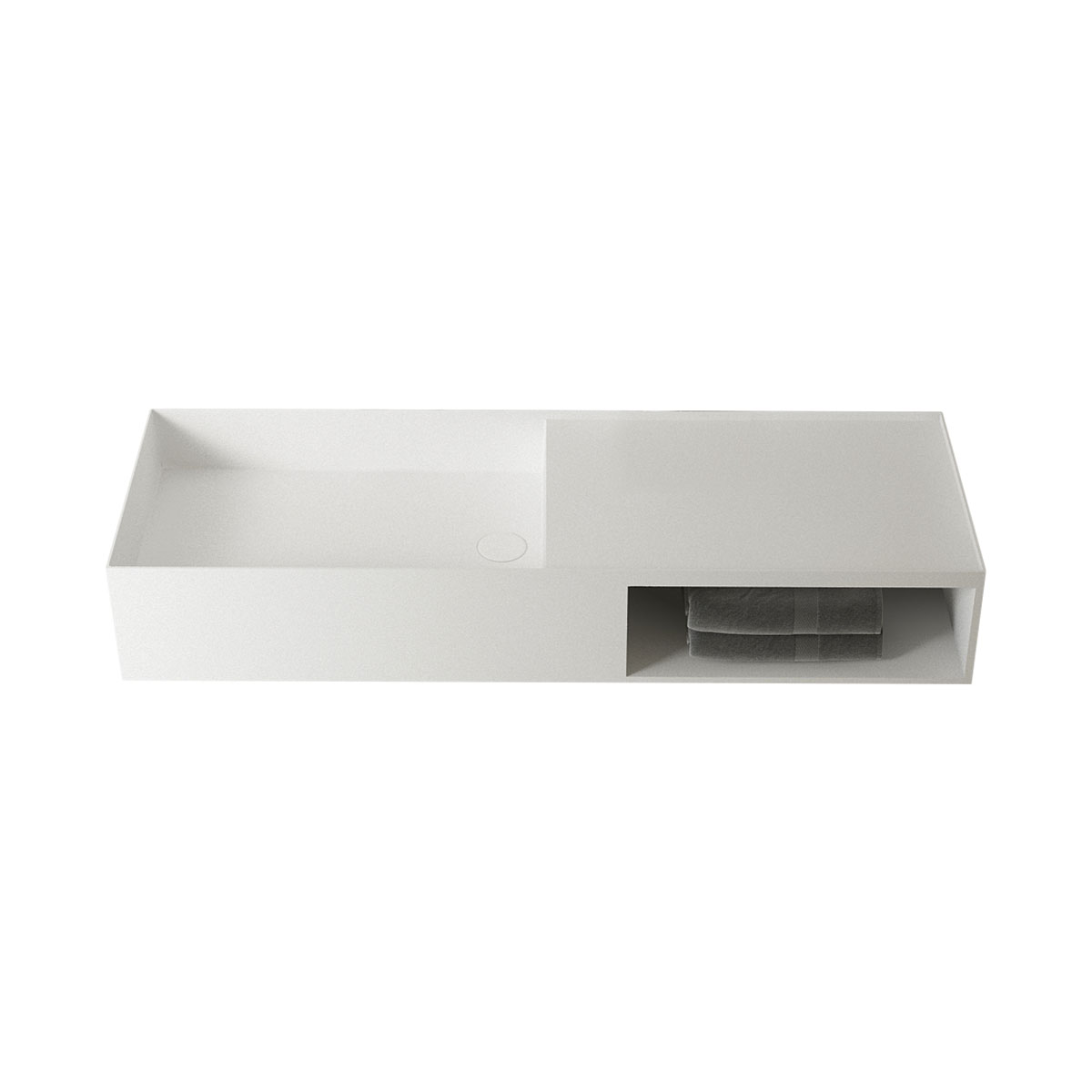 Раковина из искусственного камня Vincea VWB-6S112MW, 1200*400*200, подвесная, цвет белый матовый - Gidratop.ru изображение