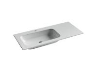 Раковина накладная мебельная Grace прямоугольная 1010x457x137мм, чаша слева, с отверстием под смеситель, цвет белый - Gidratop.ru изображение