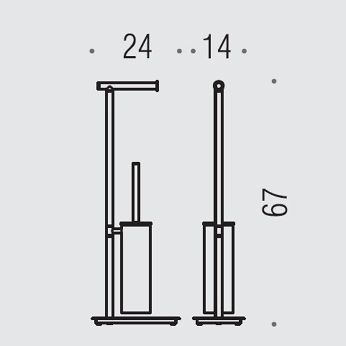 Colombo Square Стойка с аксессуарами, 67см., туалетный ёршик, полотенцедержатель, цвет: черный матовый - Gidratop.ru изображение