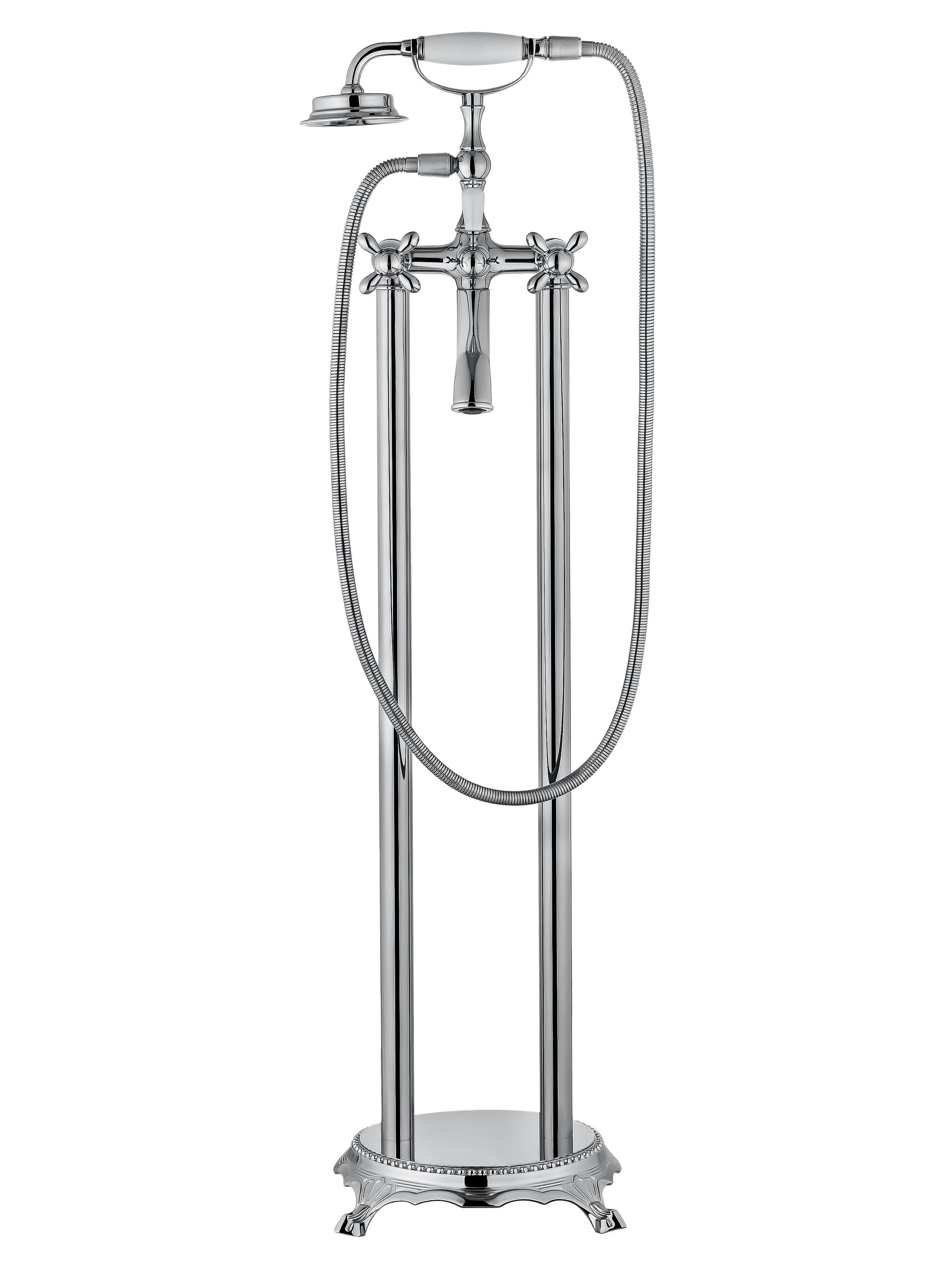 Смеситель для ванны напольного монтажа WONZON & WOGHAND RETRO, Хром (WW-88649020-CR) - Gidratop.ru изображение