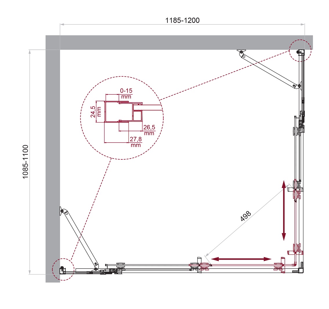Душевой уголок BelBagno LUCE-AH-22-120/110-C-Cr - Gidratop.ru изображение