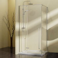 Душевой уголок Slim-N VSR-5SN9010CL, 1000*900, хром, стекло прозрачное - Gidratop.ru изображение