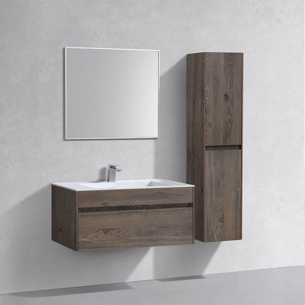 База под раковину Chiara 1000 подвесная, 1 выкатной ящик soft-close, R.Oak - Gidratop.ru изображение