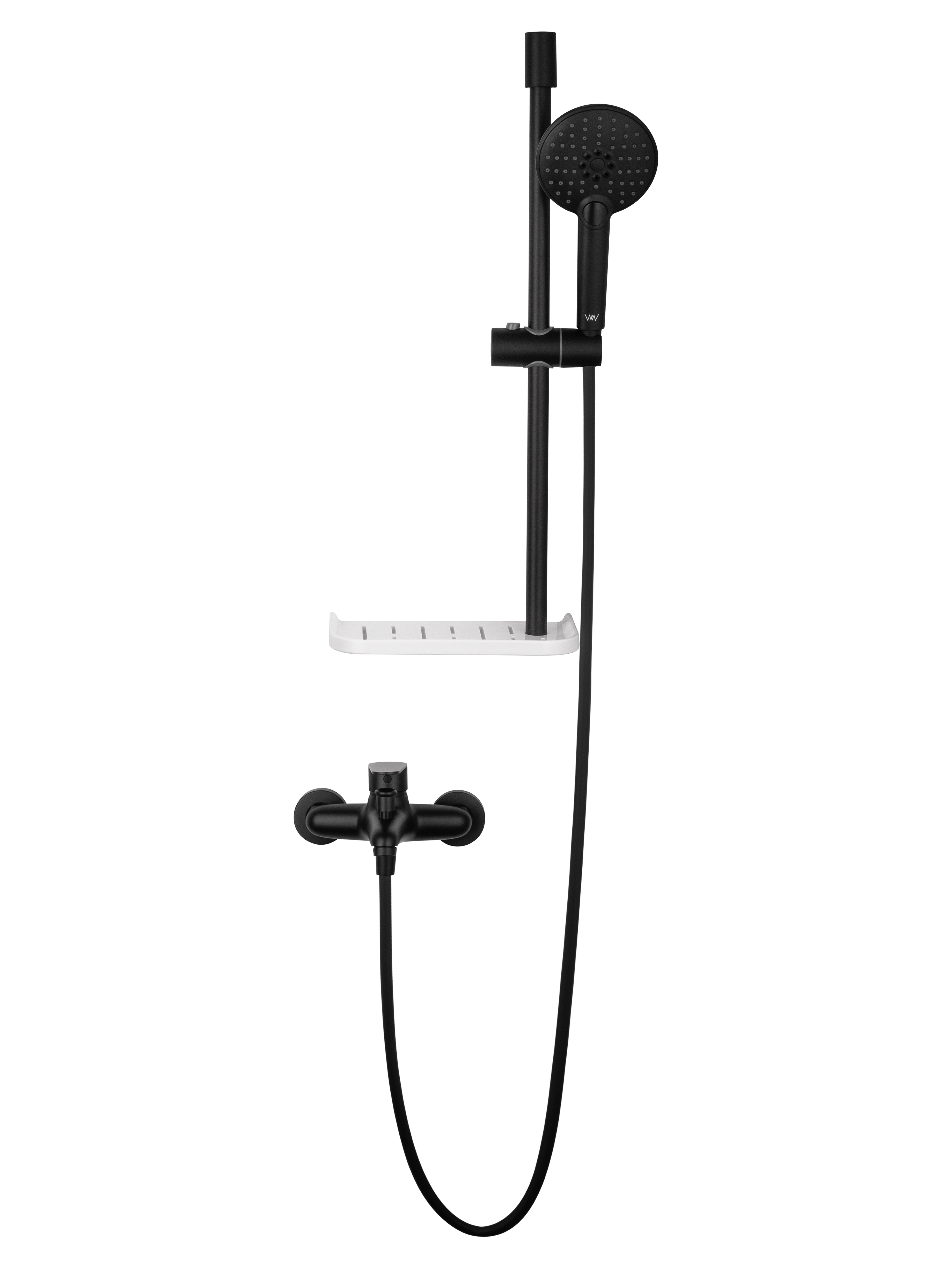 Смеситель для ванны с душевым гарнитуром WONZON & WOGHAND ALFA, Черный матовый (WW-AE3201-MB) - Gidratop.ru изображение