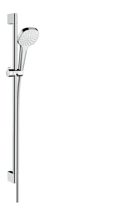 Душевой гарнитур Hansgrohe Select E 1j Uni 26595400, корпус хром, лицевая часть белая, 1 режим струи - Gidratop.ru изображение