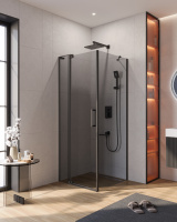 Душевой уголок CEZARES SLIDER-AH-1-80-70/80-GRIGIO-NERO - Gidratop.ru изображение