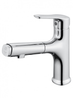 Смеситель для раковины с выдвижным изливом WONZON & WOGHAND, Хром (WW-AE4151-CR) - Gidratop.ru изображение