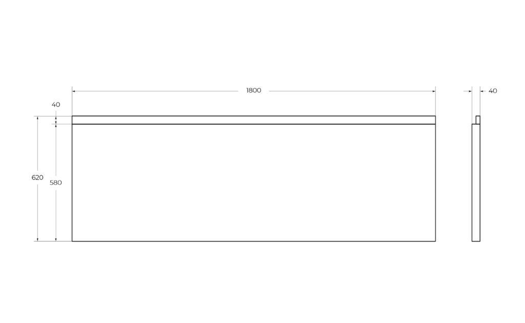 Передняя панель для акриловой ванны с комплектом крепежа для установки на каркасе PLANE-180-F-SCR-W37, 180x5x58 - Gidratop.ru изображение