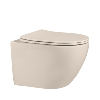 Унитаз ABBER Bequem AC1101MBE подвесной светло-бежевый матовый, безободковый - Gidratop.ru изображение