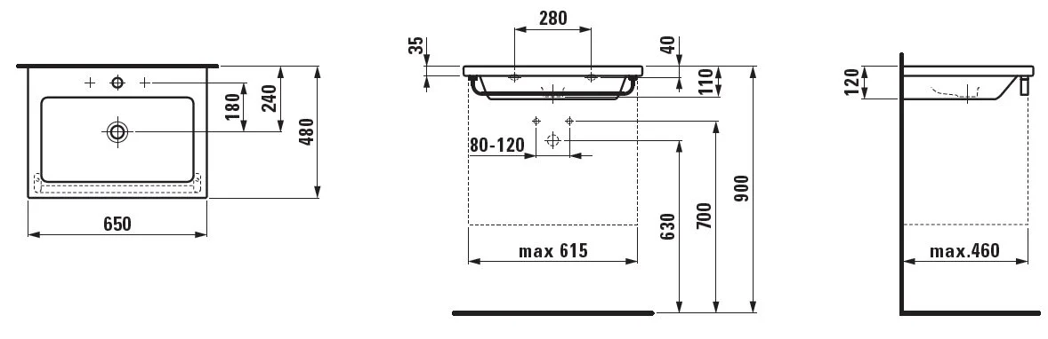 Раковина-столешница Laufen Living Square 8164310001041 - Gidratop.ru изображение