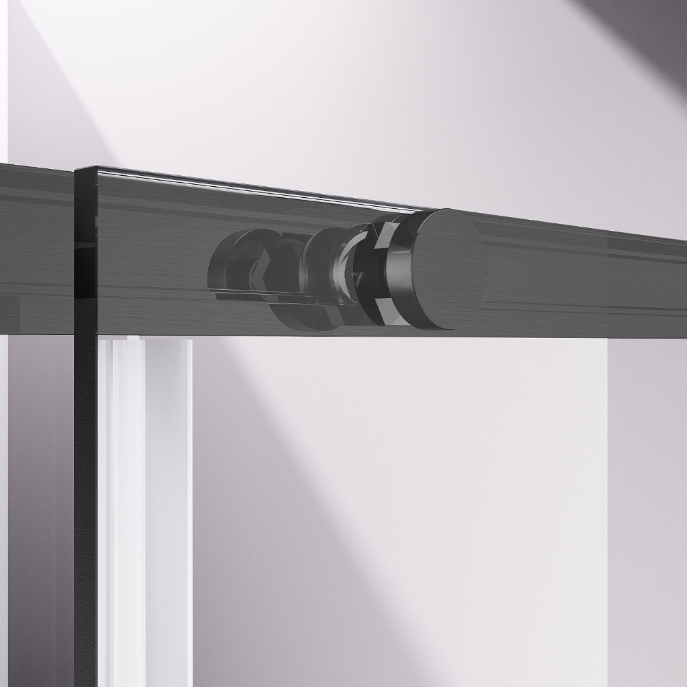 Душевой уголок Slim-N VSR-4SN8013CLGM, 1300*800, вороненая сталь, стекло прозрачное - Gidratop.ru изображение