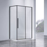 Душевой уголок Slim-N VSR-4SN8014CLB, 1400*800, черный, стекло прозрачное - Gidratop.ru изображение