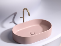 Умывальник чаша накладная овальная (цвет Розовый Матовый) Element 608x385x122мм