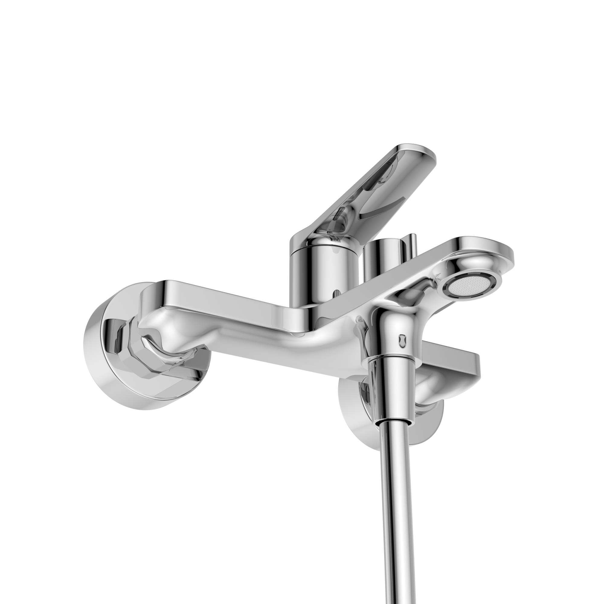 UNIQUE Смеситель для ванны и душа в комплекте с ручным душем, шлангом и держателем, хром UNIQUE-VASM-CRM - Gidratop.ru изображение