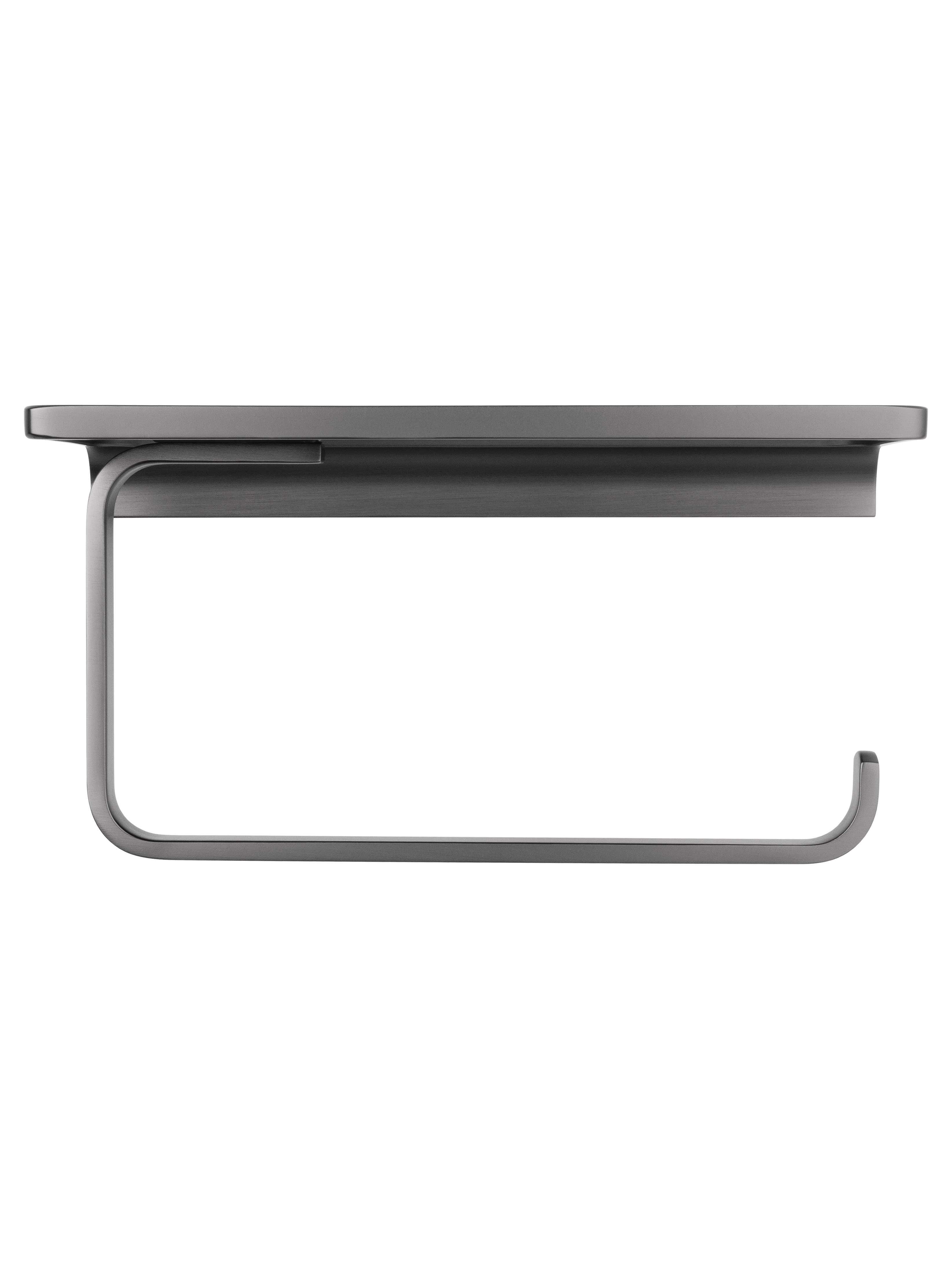 Держатель для туалетной бумаги с полкой WONZON & WOGHAND ECLIPSE, Темный графит (WW-9126-BGM) - Gidratop.ru изображение