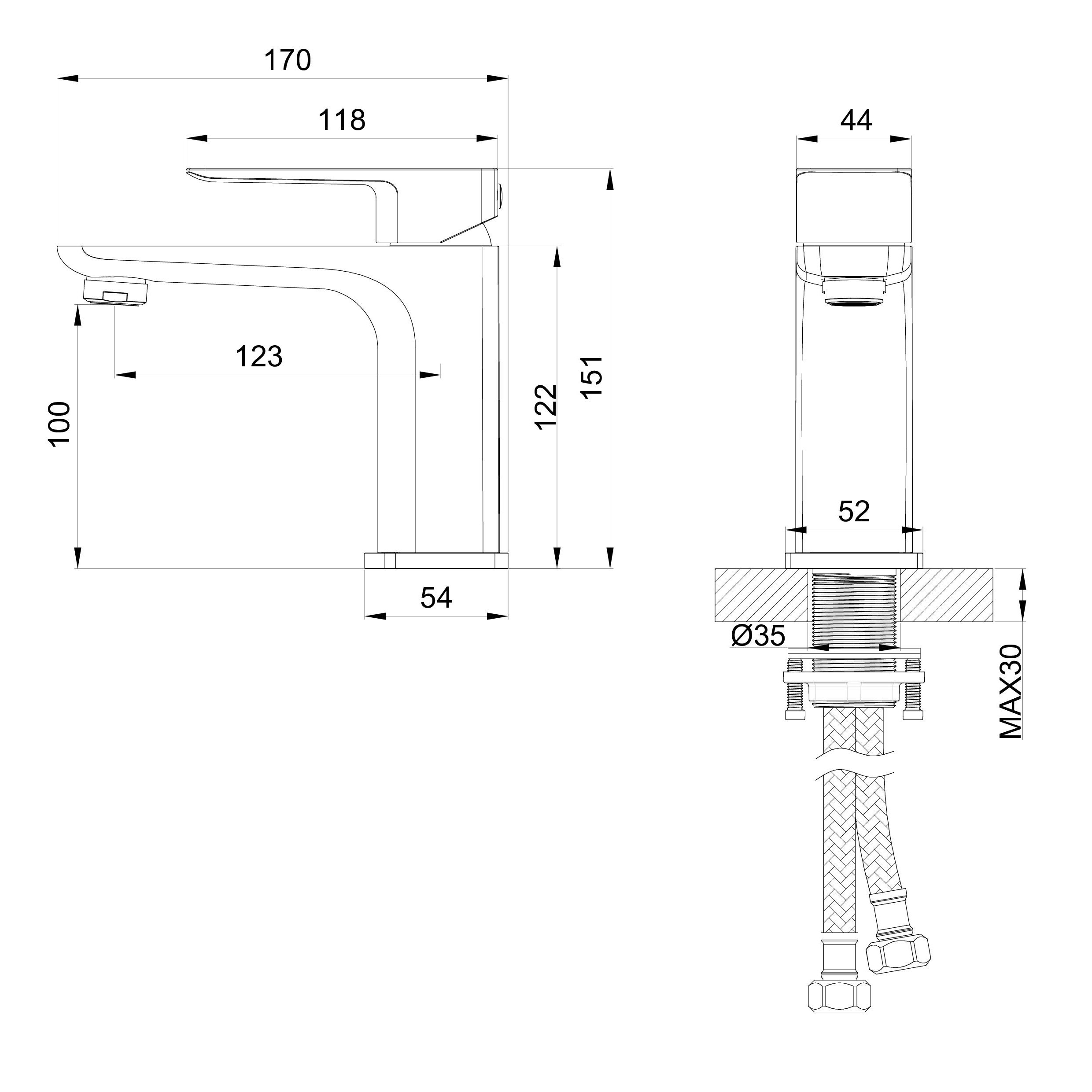 Смеситель для раковины WONZON & WOGHAND EDGE, Хром (WW-88139003-CR) - Gidratop.ru изображение