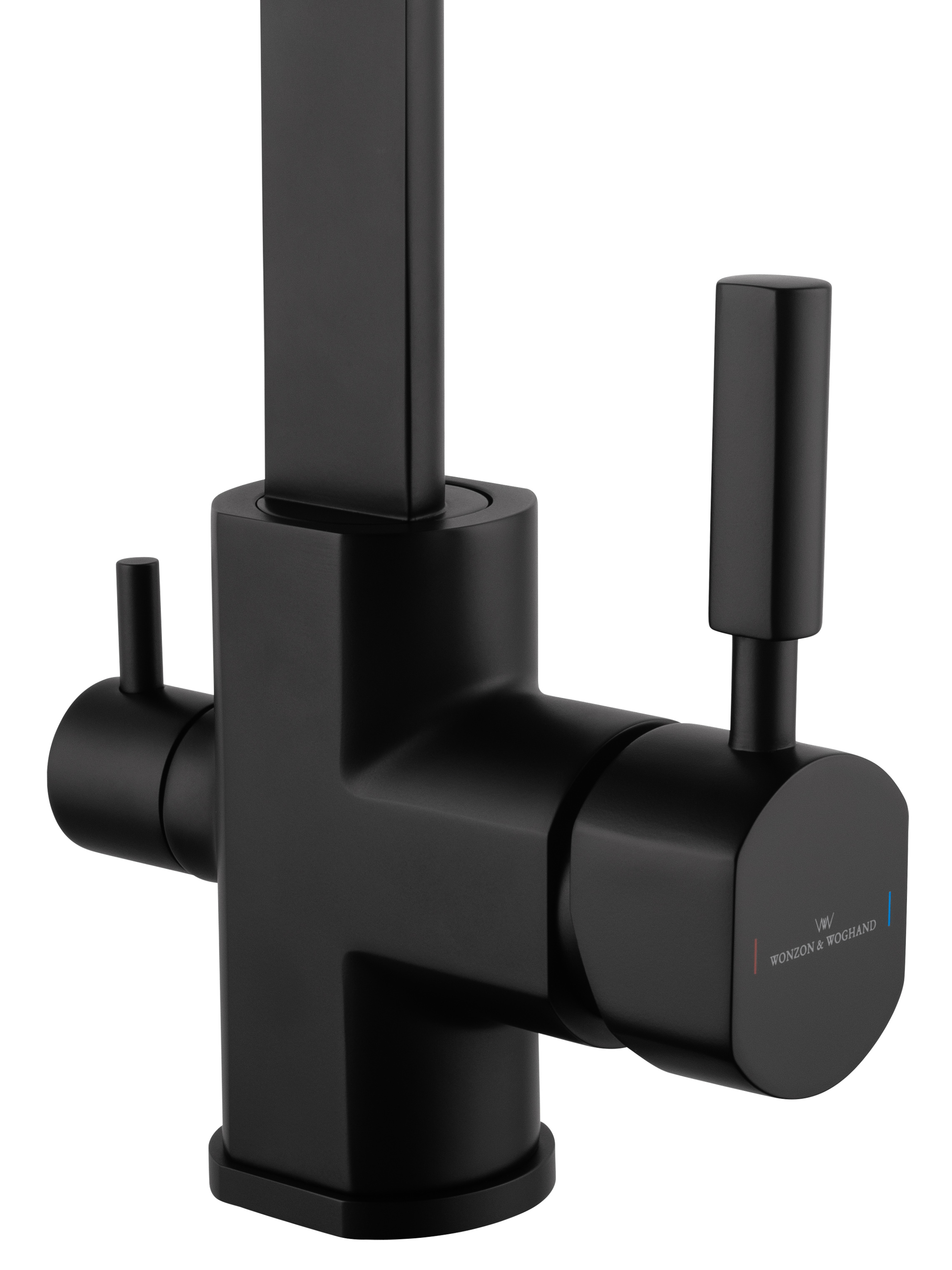 Смеситель для кухни с подключением фильтра WONZON & WOGHAND, Черный матовый (WW-88458003-MB) - Gidratop.ru изображение