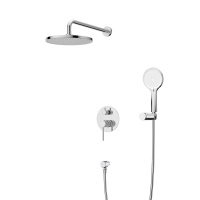 RELAX-DSET-01 Душевой комплект встраиваемый (смеситель встраиваемый, верхний душ, ручной душ со шлангом, штуцер с держателем), хром - Gidratop.ru изображение
