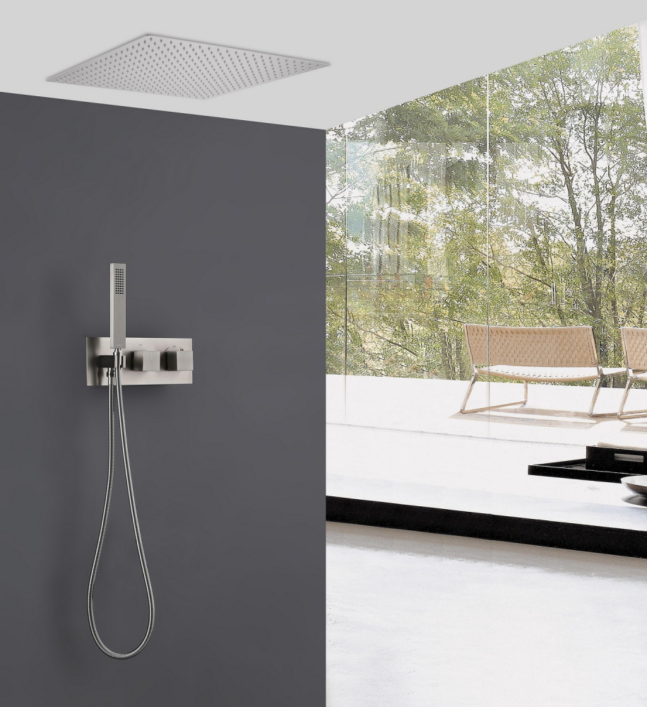 Душевая система ABBER Daheim AF8255SP скрытого монтажа без излива, термостат, сатин - Gidratop.ru изображение