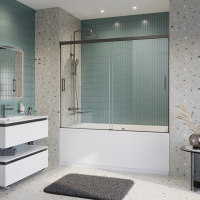 Душевая шторка на ванну CEZARES TANDEM-SOFT-VF-2-180/145-C-GM-IV - Gidratop.ru изображение