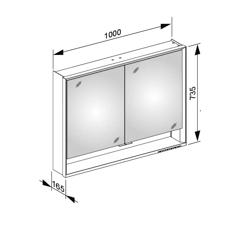 Зеркальный шкаф Keuco Royal Lumos 14304171304, 100 см, с подсветкой, с подогревом, алюминий/зеркало - Gidratop.ru изображение