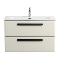 ECO-CER-N База под раковину подвесная с двумя выкатными ящиками, альпака брашированная, 800x457x500, ECO-CER-N-800-2C-SO-AS-P - Gidratop.ru изображение